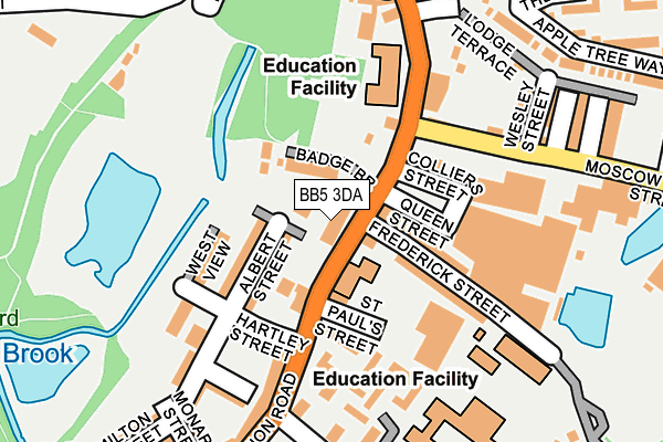 BB5 3DA map - OS OpenMap – Local (Ordnance Survey)