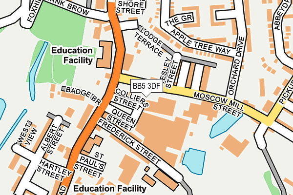 BB5 3DF map - OS OpenMap – Local (Ordnance Survey)
