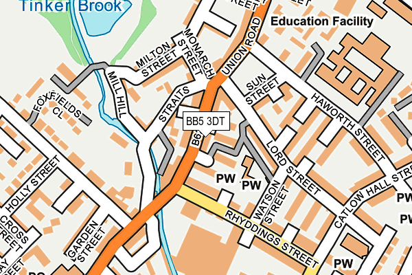 BB5 3DT map - OS OpenMap – Local (Ordnance Survey)