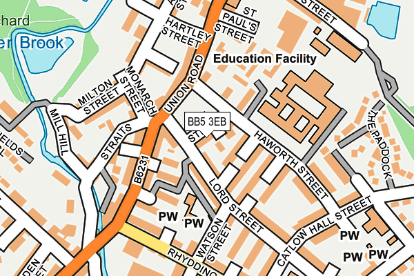 BB5 3EB map - OS OpenMap – Local (Ordnance Survey)