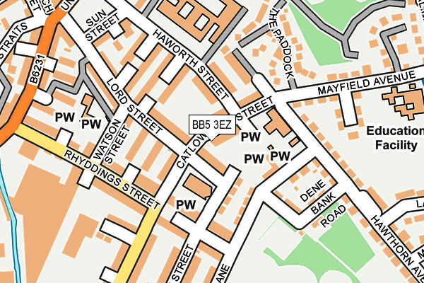 BB5 3EZ map - OS OpenMap – Local (Ordnance Survey)