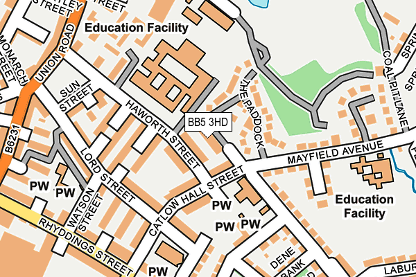 BB5 3HD map - OS OpenMap – Local (Ordnance Survey)