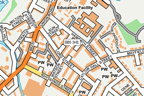 BB5 3HE map - OS OpenMap – Local (Ordnance Survey)