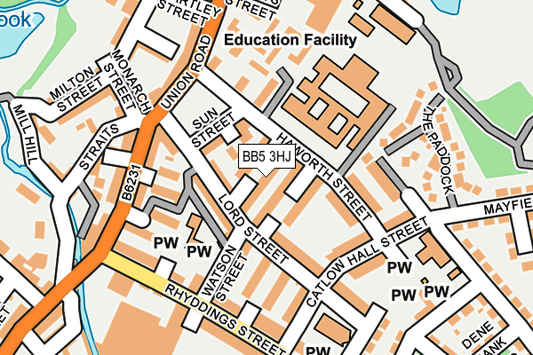 BB5 3HJ map - OS OpenMap – Local (Ordnance Survey)