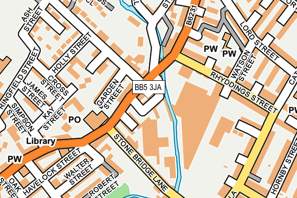 BB5 3JA map - OS OpenMap – Local (Ordnance Survey)