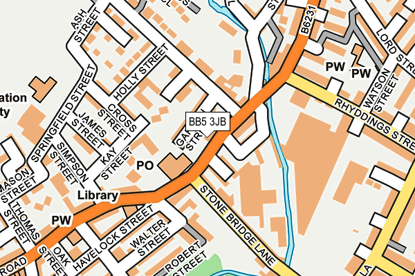 BB5 3JB map - OS OpenMap – Local (Ordnance Survey)