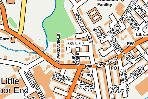 BB5 3JE map - OS OpenMap – Local (Ordnance Survey)