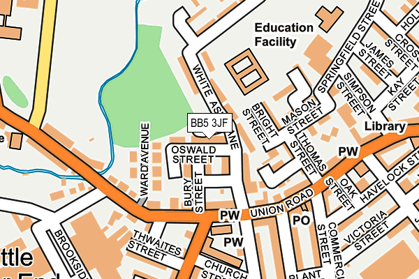 BB5 3JF map - OS OpenMap – Local (Ordnance Survey)