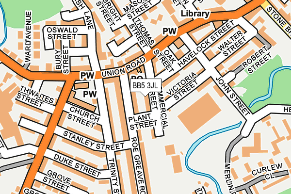 BB5 3JL map - OS OpenMap – Local (Ordnance Survey)