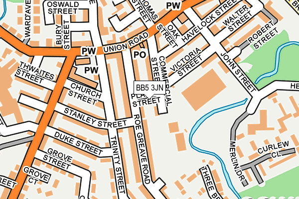 BB5 3JN map - OS OpenMap – Local (Ordnance Survey)
