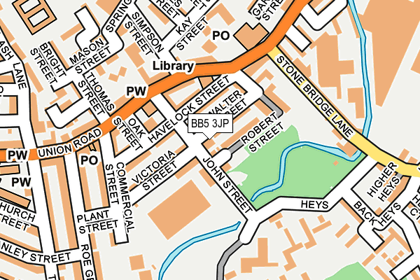 BB5 3JP map - OS OpenMap – Local (Ordnance Survey)