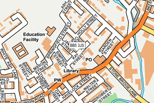 BB5 3JS map - OS OpenMap – Local (Ordnance Survey)