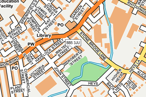 BB5 3JU map - OS OpenMap – Local (Ordnance Survey)