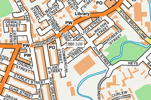 BB5 3JW map - OS OpenMap – Local (Ordnance Survey)