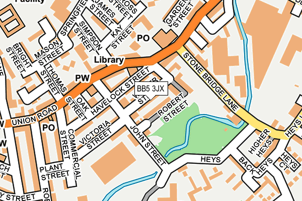 BB5 3JX map - OS OpenMap – Local (Ordnance Survey)