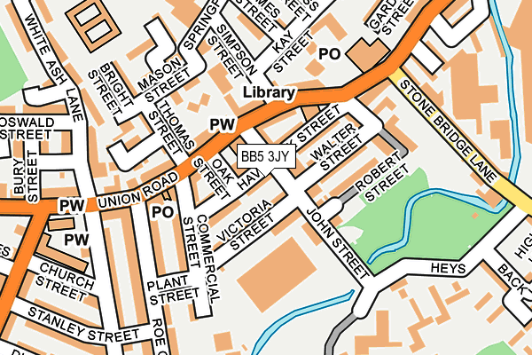BB5 3JY map - OS OpenMap – Local (Ordnance Survey)