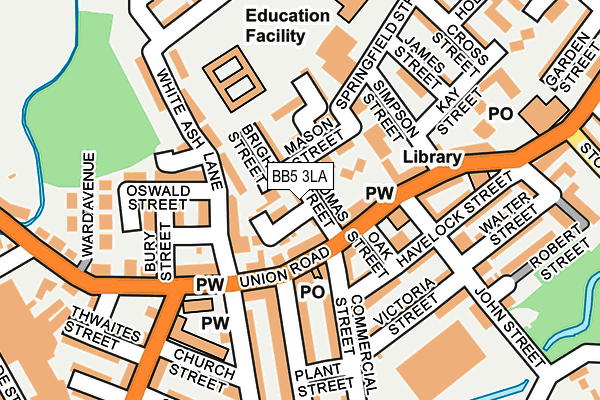 BB5 3LA map - OS OpenMap – Local (Ordnance Survey)