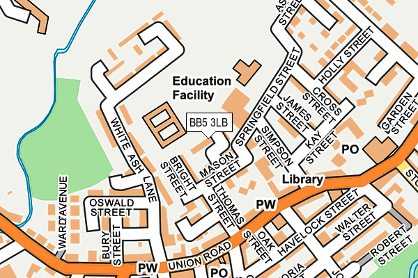 BB5 3LB map - OS OpenMap – Local (Ordnance Survey)