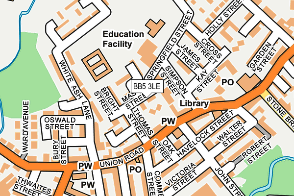BB5 3LE map - OS OpenMap – Local (Ordnance Survey)
