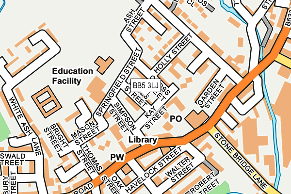 BB5 3LJ map - OS OpenMap – Local (Ordnance Survey)