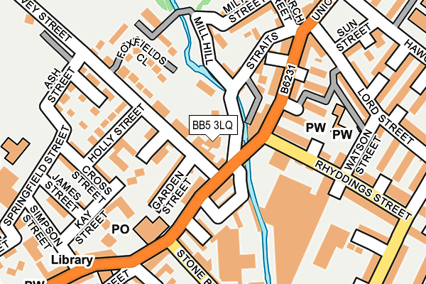 BB5 3LQ map - OS OpenMap – Local (Ordnance Survey)
