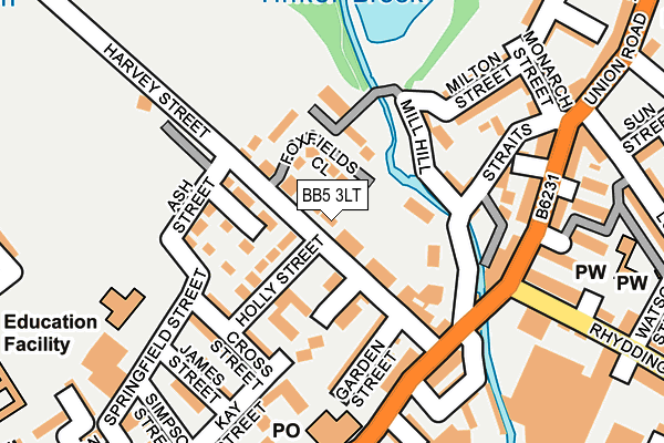 BB5 3LT map - OS OpenMap – Local (Ordnance Survey)