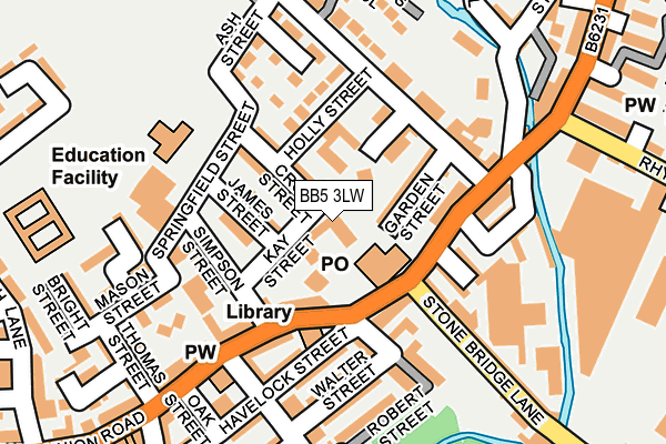 BB5 3LW map - OS OpenMap – Local (Ordnance Survey)