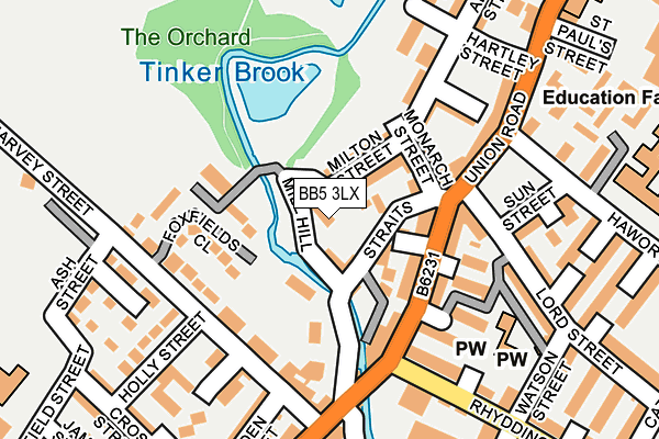BB5 3LX map - OS OpenMap – Local (Ordnance Survey)