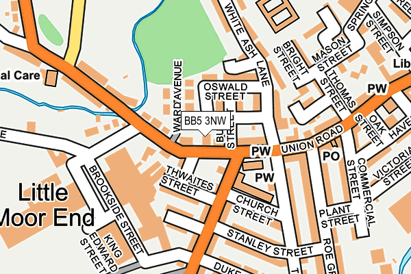 BB5 3NW map - OS OpenMap – Local (Ordnance Survey)
