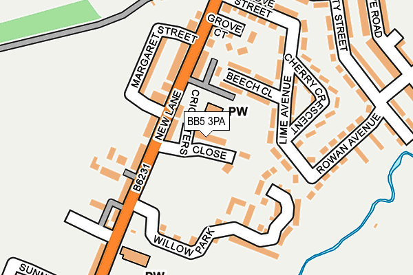 BB5 3PA map - OS OpenMap – Local (Ordnance Survey)