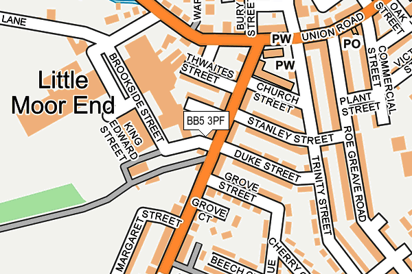 BB5 3PF map - OS OpenMap – Local (Ordnance Survey)