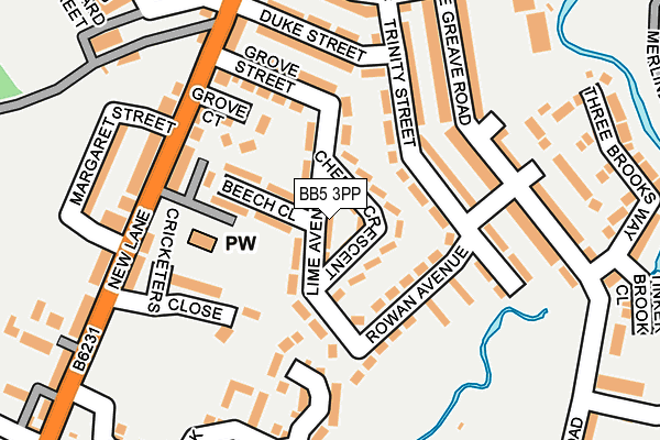 BB5 3PP map - OS OpenMap – Local (Ordnance Survey)