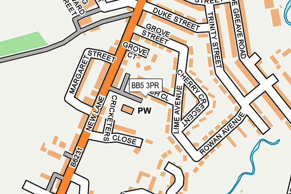 BB5 3PR map - OS OpenMap – Local (Ordnance Survey)
