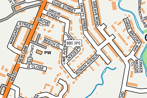 BB5 3PS map - OS OpenMap – Local (Ordnance Survey)