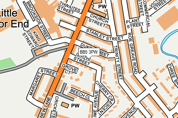 BB5 3PW map - OS OpenMap – Local (Ordnance Survey)