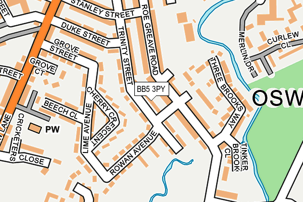 BB5 3PY map - OS OpenMap – Local (Ordnance Survey)
