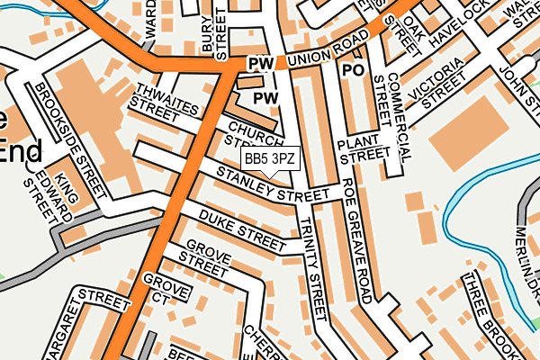 BB5 3PZ map - OS OpenMap – Local (Ordnance Survey)