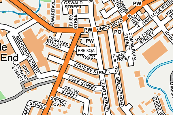 BB5 3QA map - OS OpenMap – Local (Ordnance Survey)