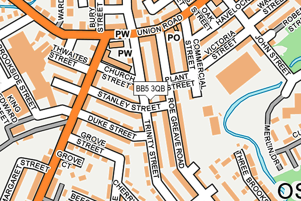 BB5 3QB map - OS OpenMap – Local (Ordnance Survey)