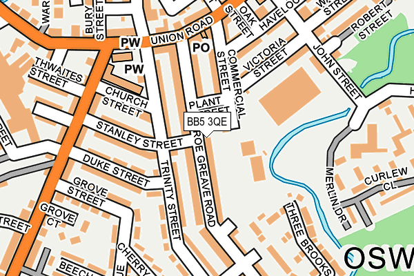 BB5 3QE map - OS OpenMap – Local (Ordnance Survey)