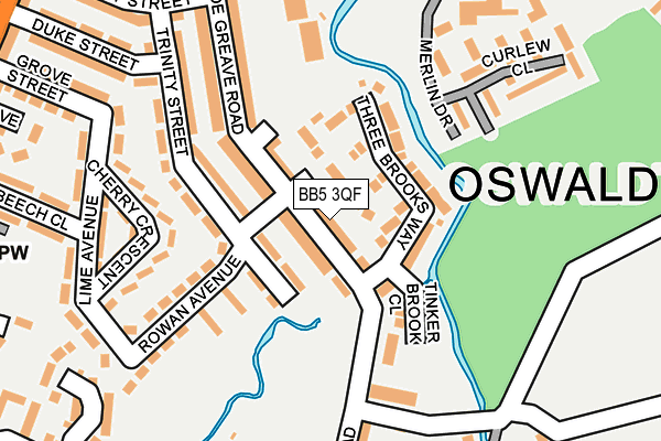 BB5 3QF map - OS OpenMap – Local (Ordnance Survey)