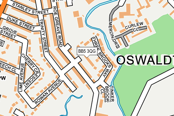 BB5 3QG map - OS OpenMap – Local (Ordnance Survey)