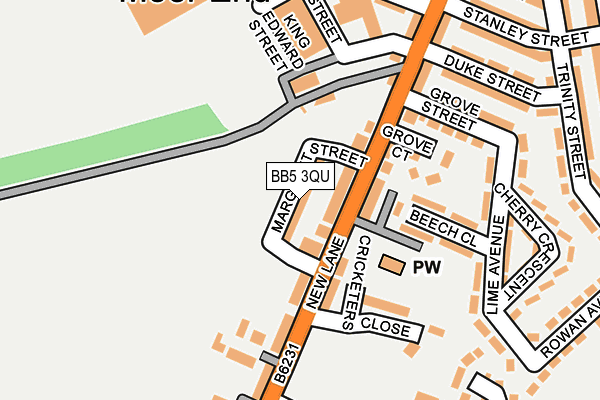 BB5 3QU map - OS OpenMap – Local (Ordnance Survey)