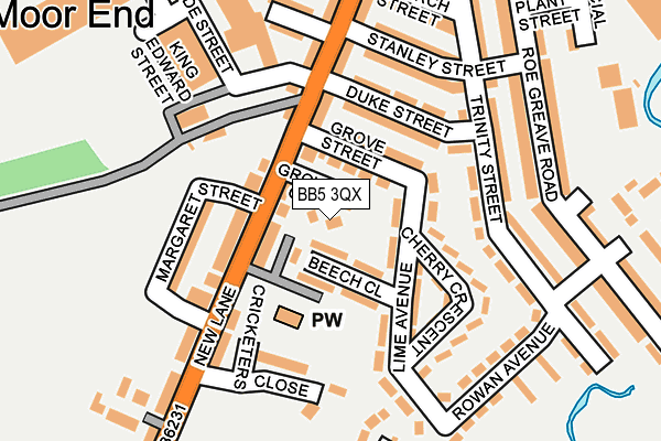 BB5 3QX map - OS OpenMap – Local (Ordnance Survey)