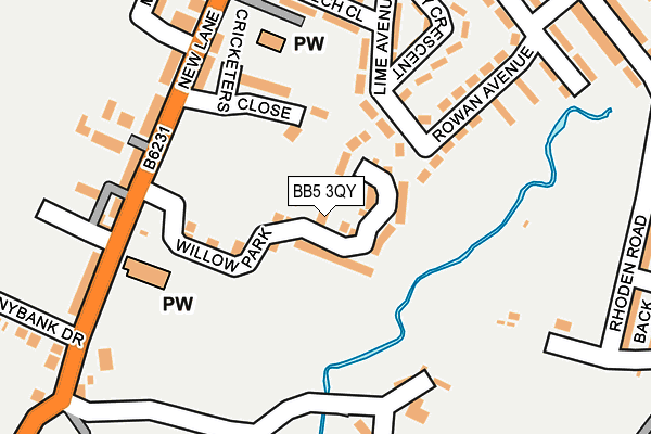 BB5 3QY map - OS OpenMap – Local (Ordnance Survey)