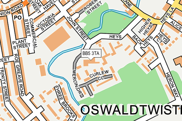 BB5 3TA map - OS OpenMap – Local (Ordnance Survey)