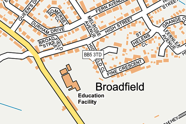 BB5 3TD map - OS OpenMap – Local (Ordnance Survey)