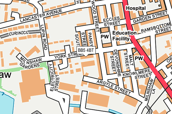 Map of FORREST FABRICATIONS (ACCRINGTON) LIMITED at local scale