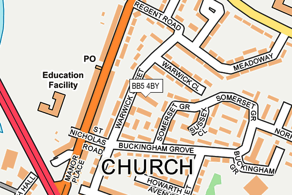BB5 4BY map - OS OpenMap – Local (Ordnance Survey)