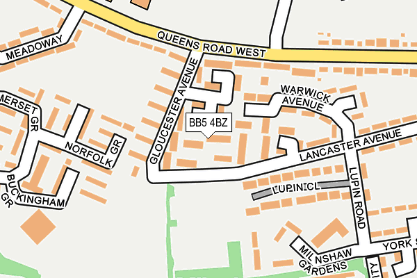 BB5 4BZ map - OS OpenMap – Local (Ordnance Survey)